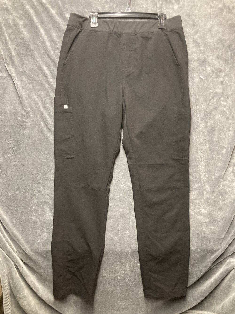 Figs Pants Womens Large Black Cargo Medical Nursing Dentist Scrubs Bottoms